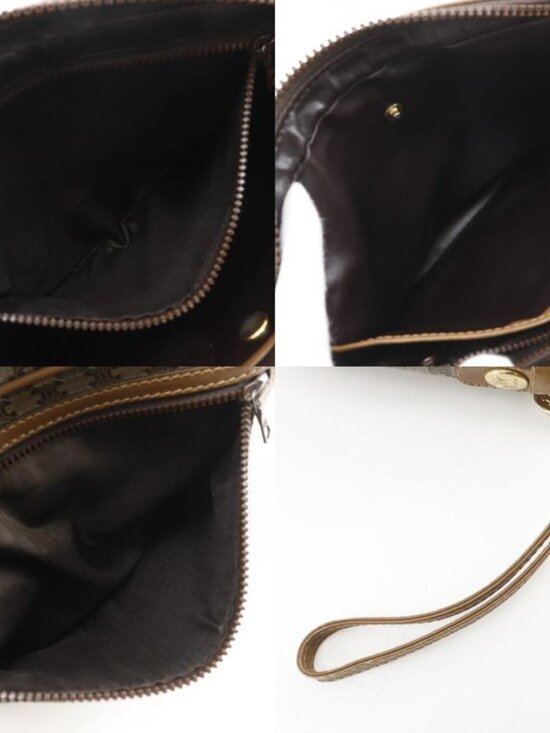 Celine Macadam Pattern Vintage Brown Second Bag